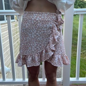 SHEIN pink flower skirt, size XS